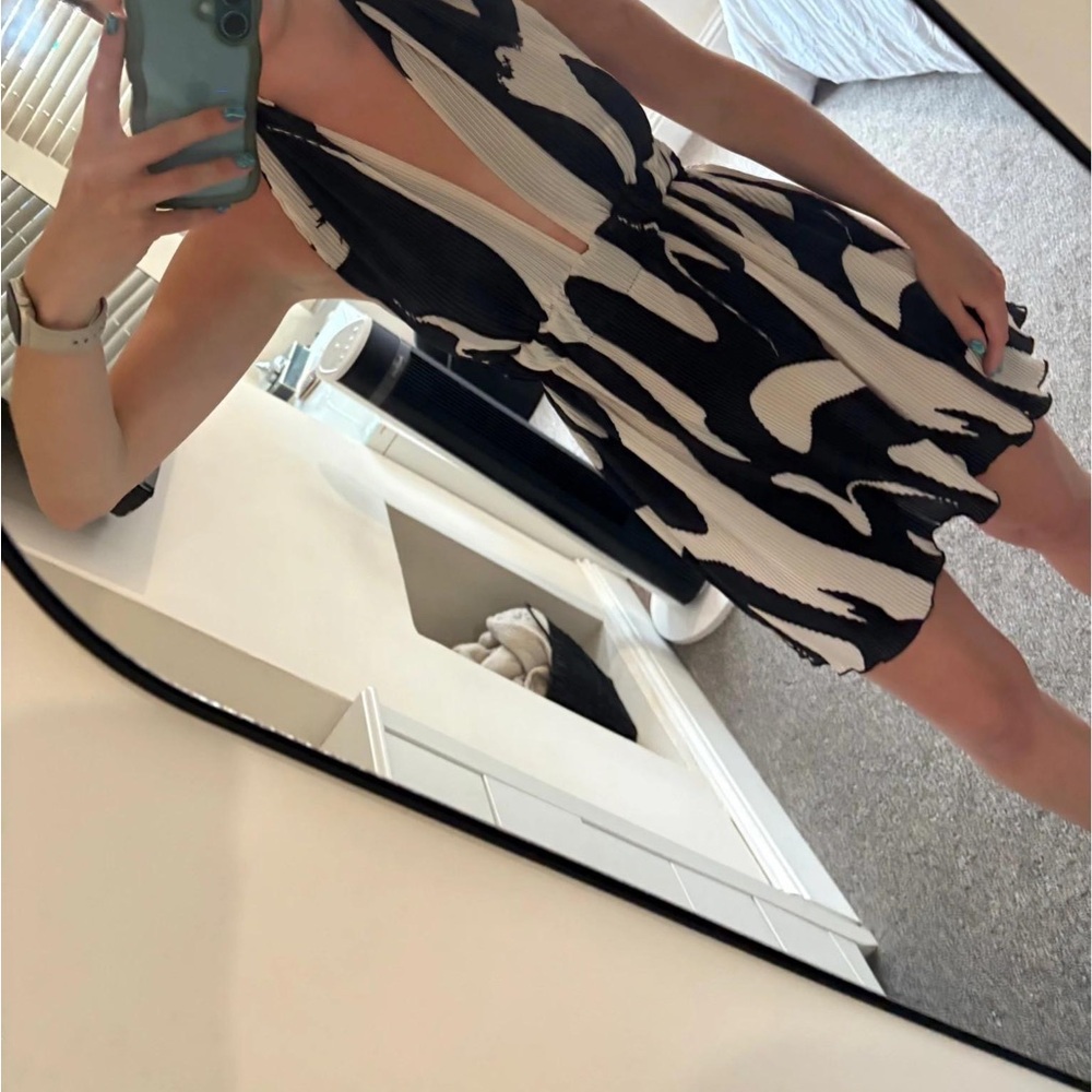 SHEIN Black and White Halter Dress